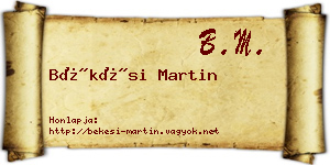 Békési Martin névjegykártya