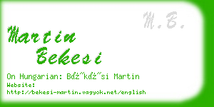 martin bekesi business card